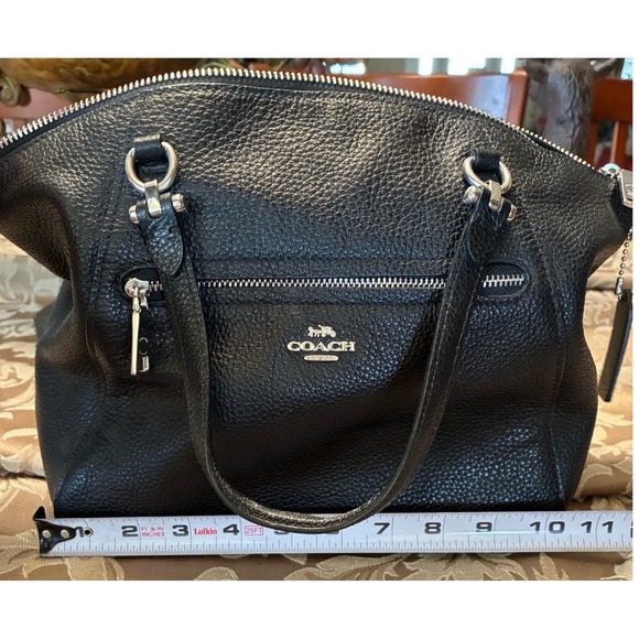 Coach Handbags - Coach Prairie Satchel Black Pebbled Leather Handbag 79997 Silver Hardware